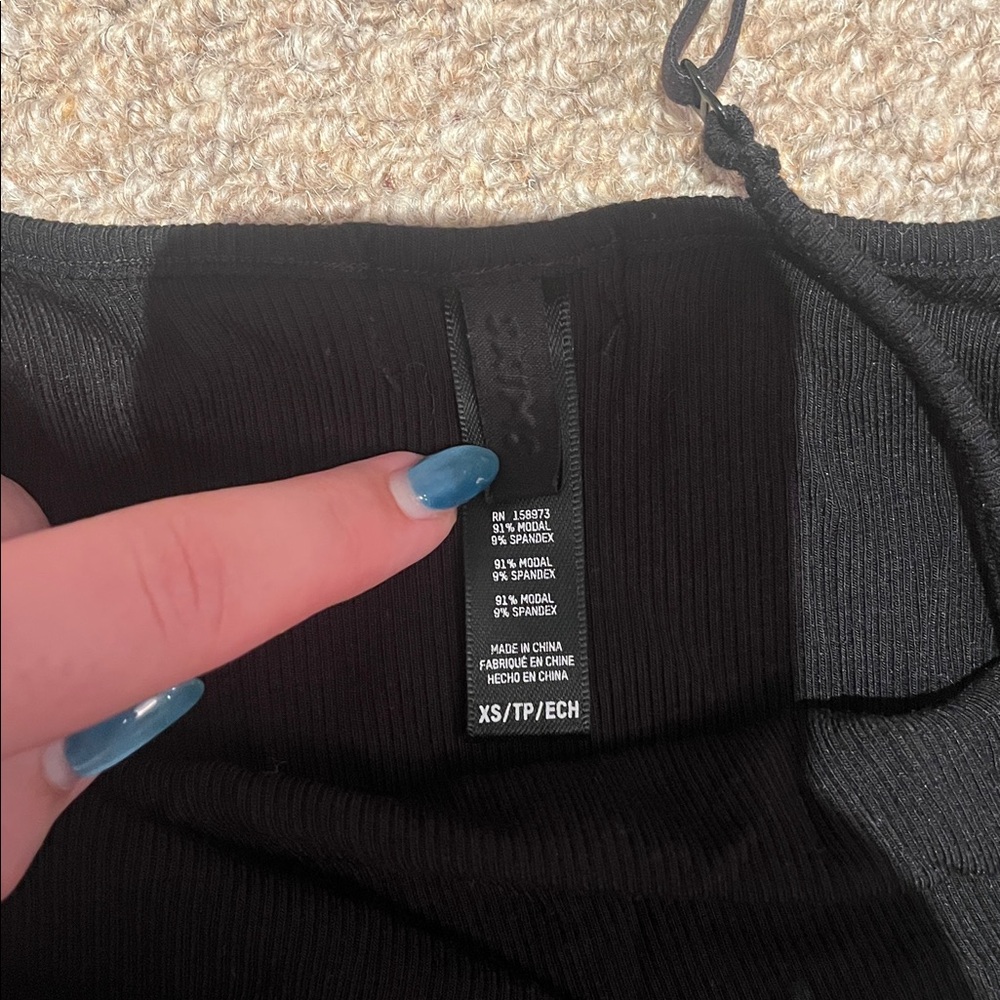 SKIMS Soft Lounge Long Slip Dress – Onyx Ribbed – XS – Like New - Picture 5 of 7